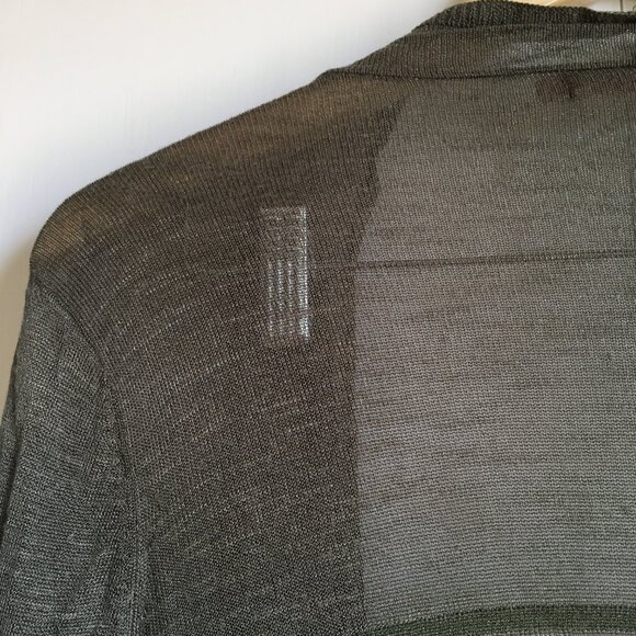 Aegean Olive Green Open Handkerchief Viscose Cardigan with Sheen - Picture 8 of 13